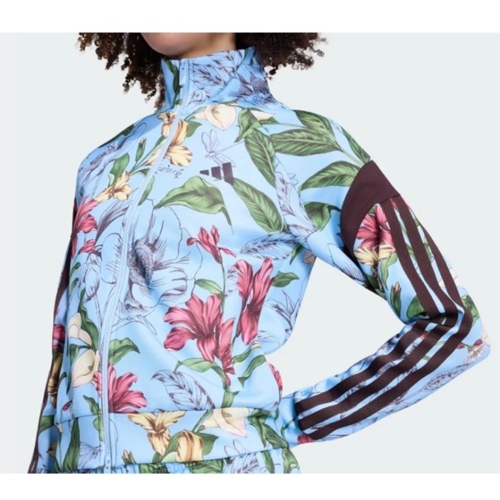 Adidas x Farm Rio House of Tiro Track Top Jacket Medium M Blue Sky Floral NWT - Picture 2 of 5